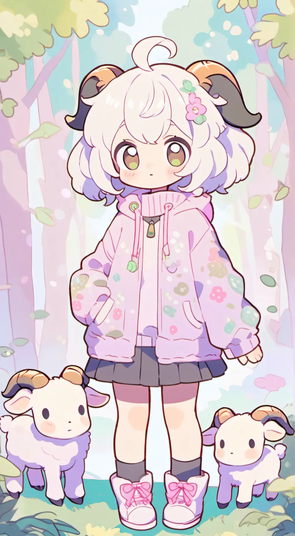 ai character: Goat girl tg tf background