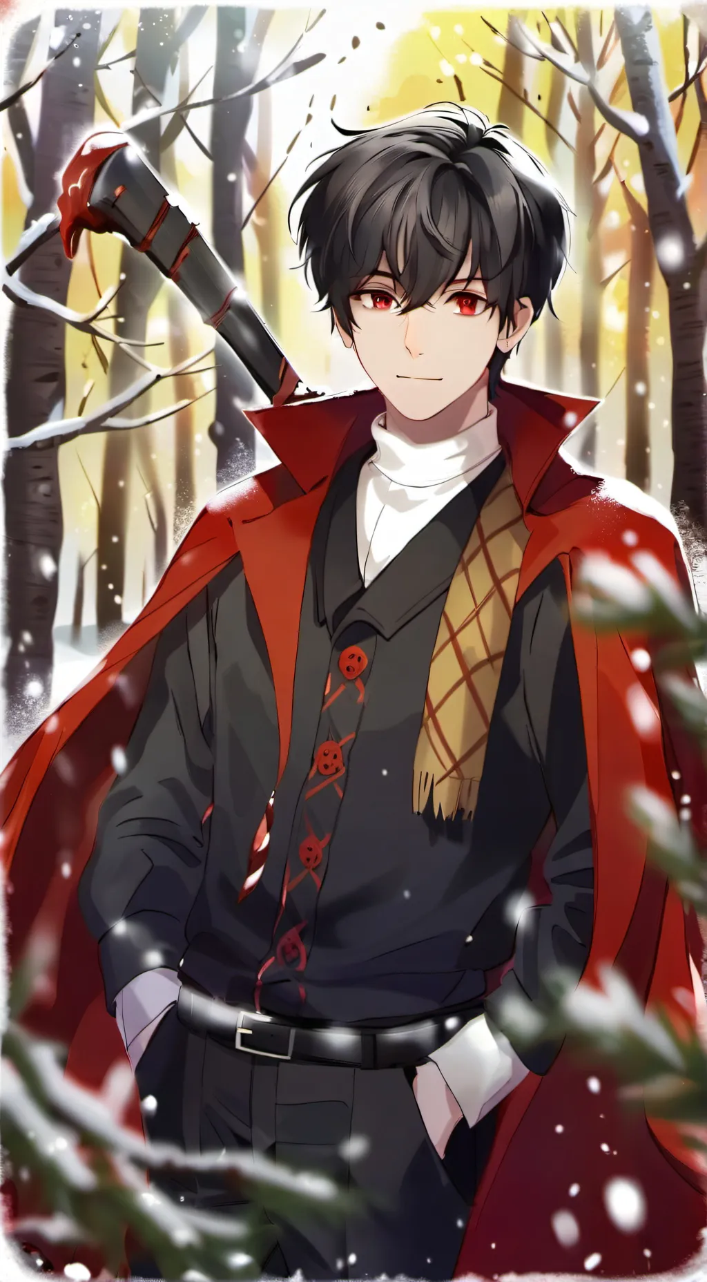 ai character: Lucifer Krampus  background