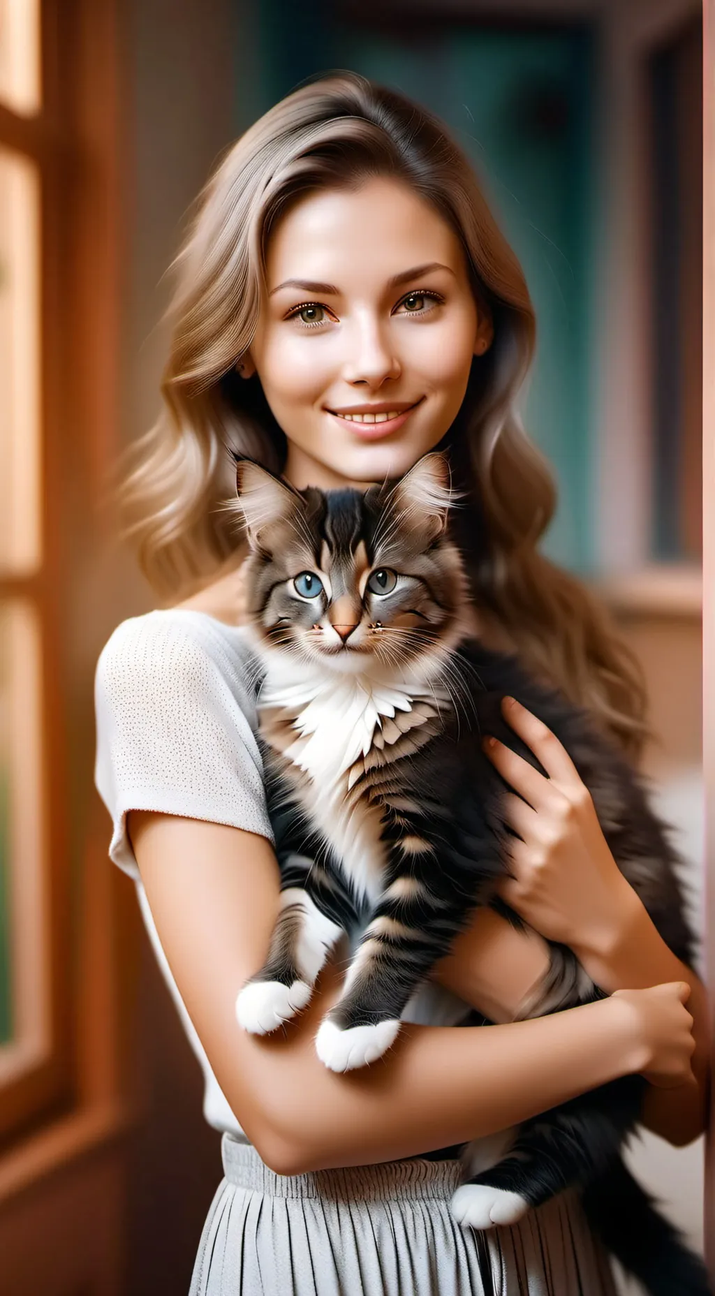 ai character: mia and her cat background