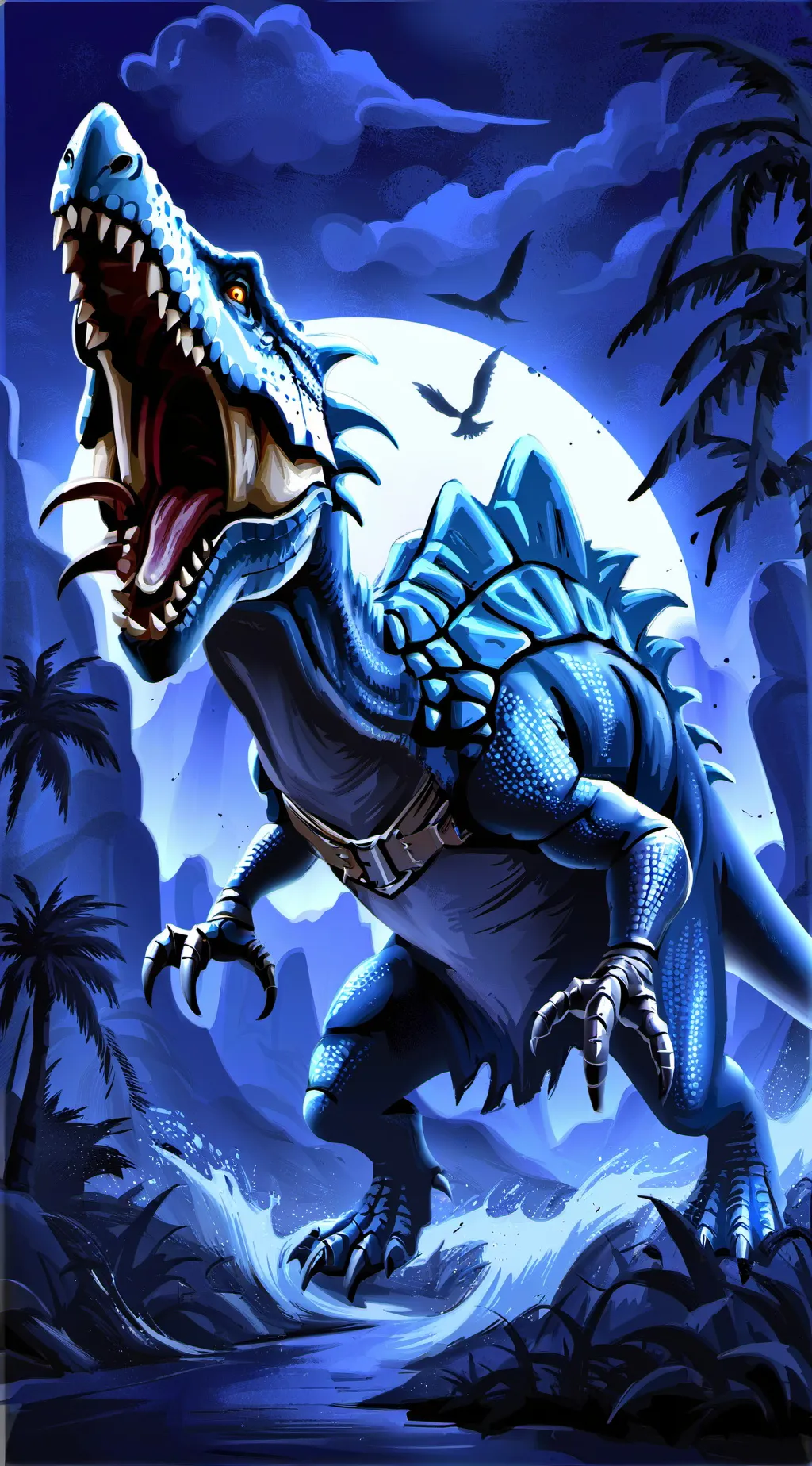 ai character: Dinosaurio  background