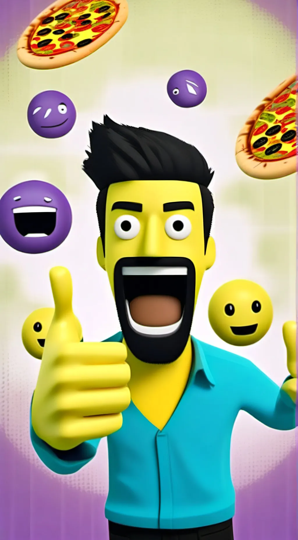 ai character: Brain rot guy background