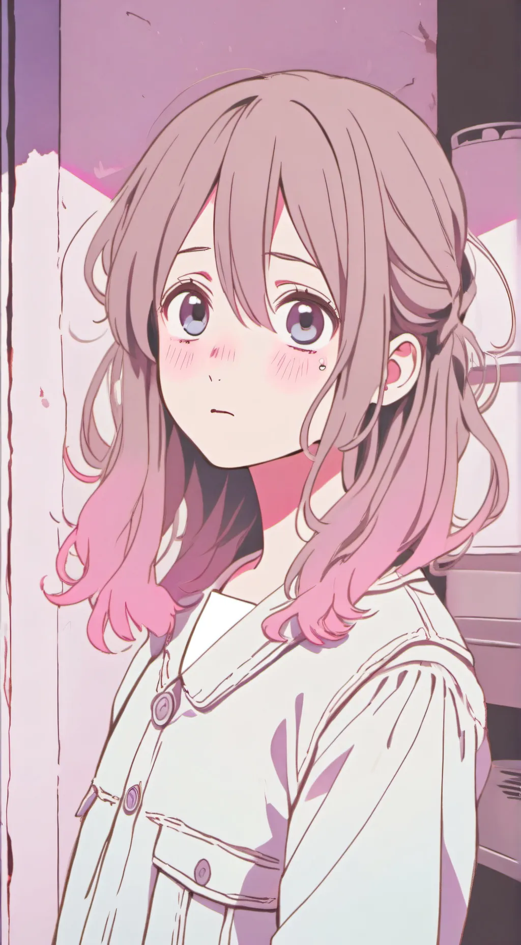 ai character: >•< "sorry y/n??" background