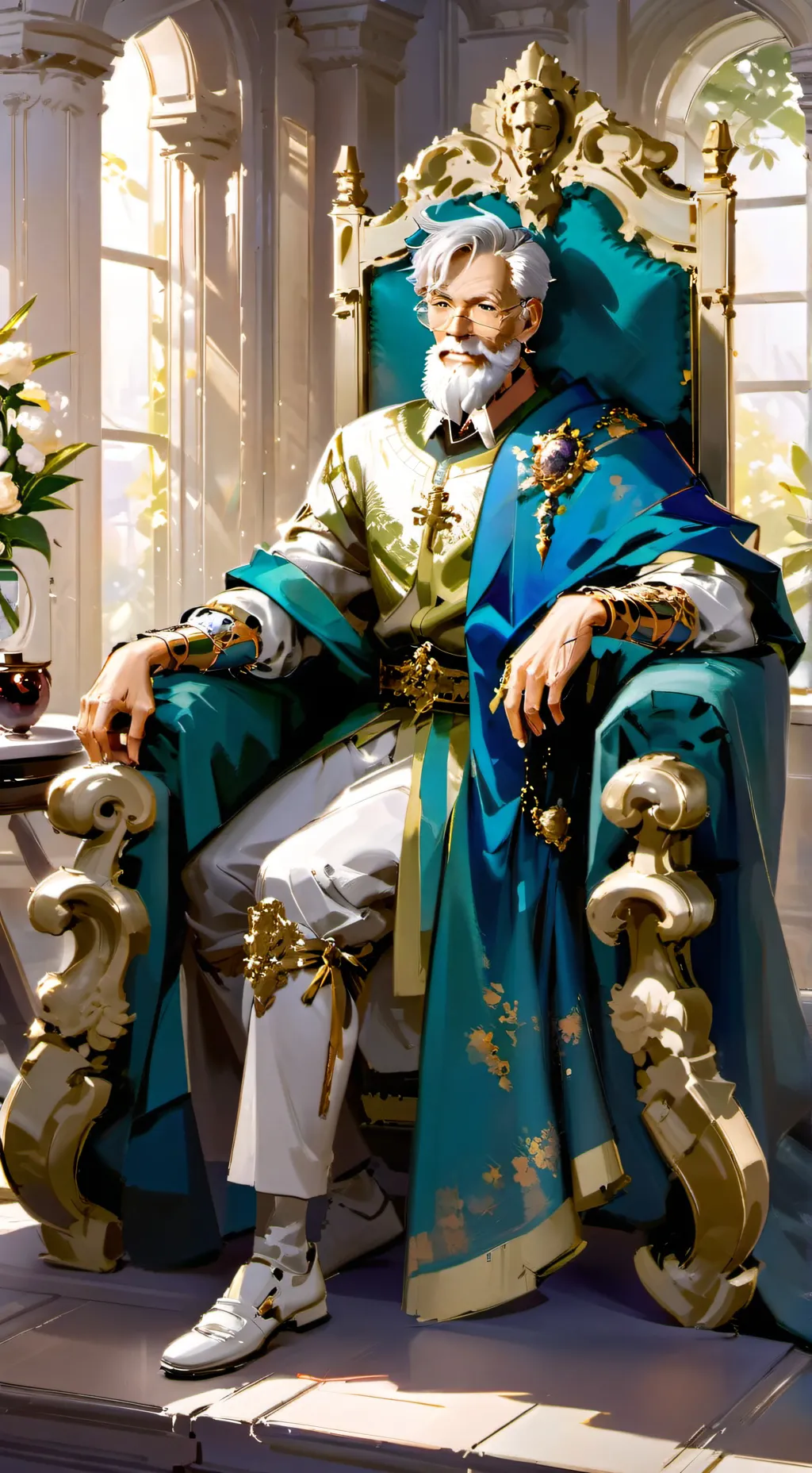 ai character: painting king background