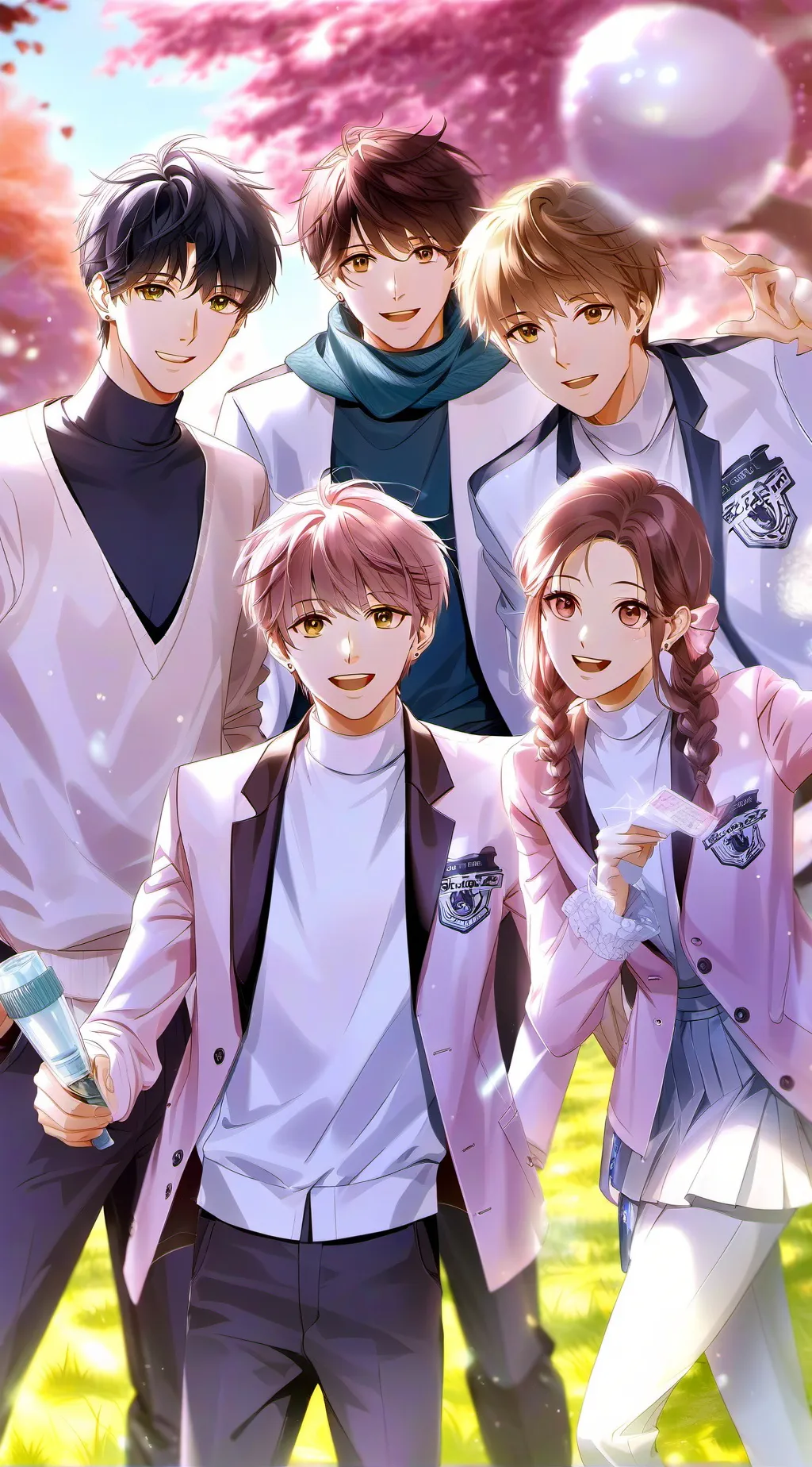 ai character: boys and girls  background