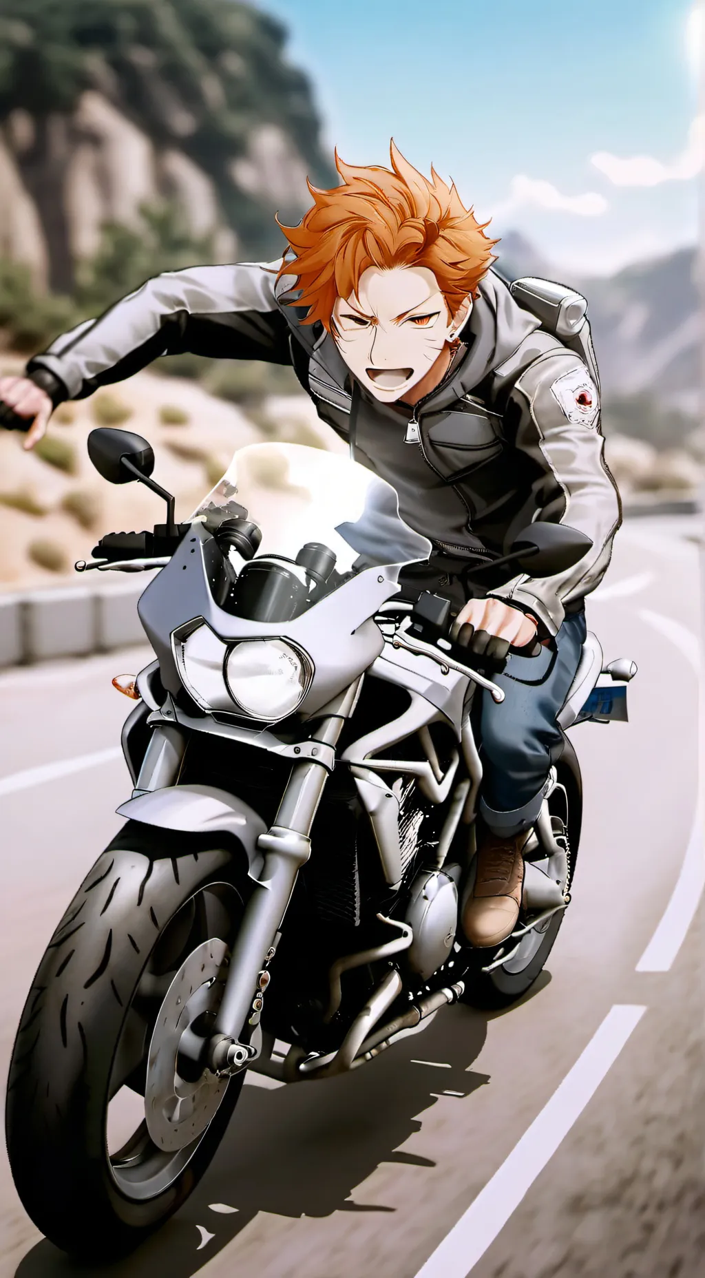 ai character: Motorcycle group💅 background
