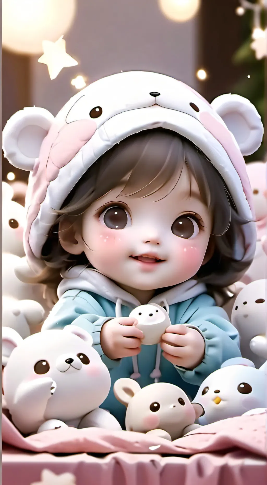 ai character: mia the cute baby  background