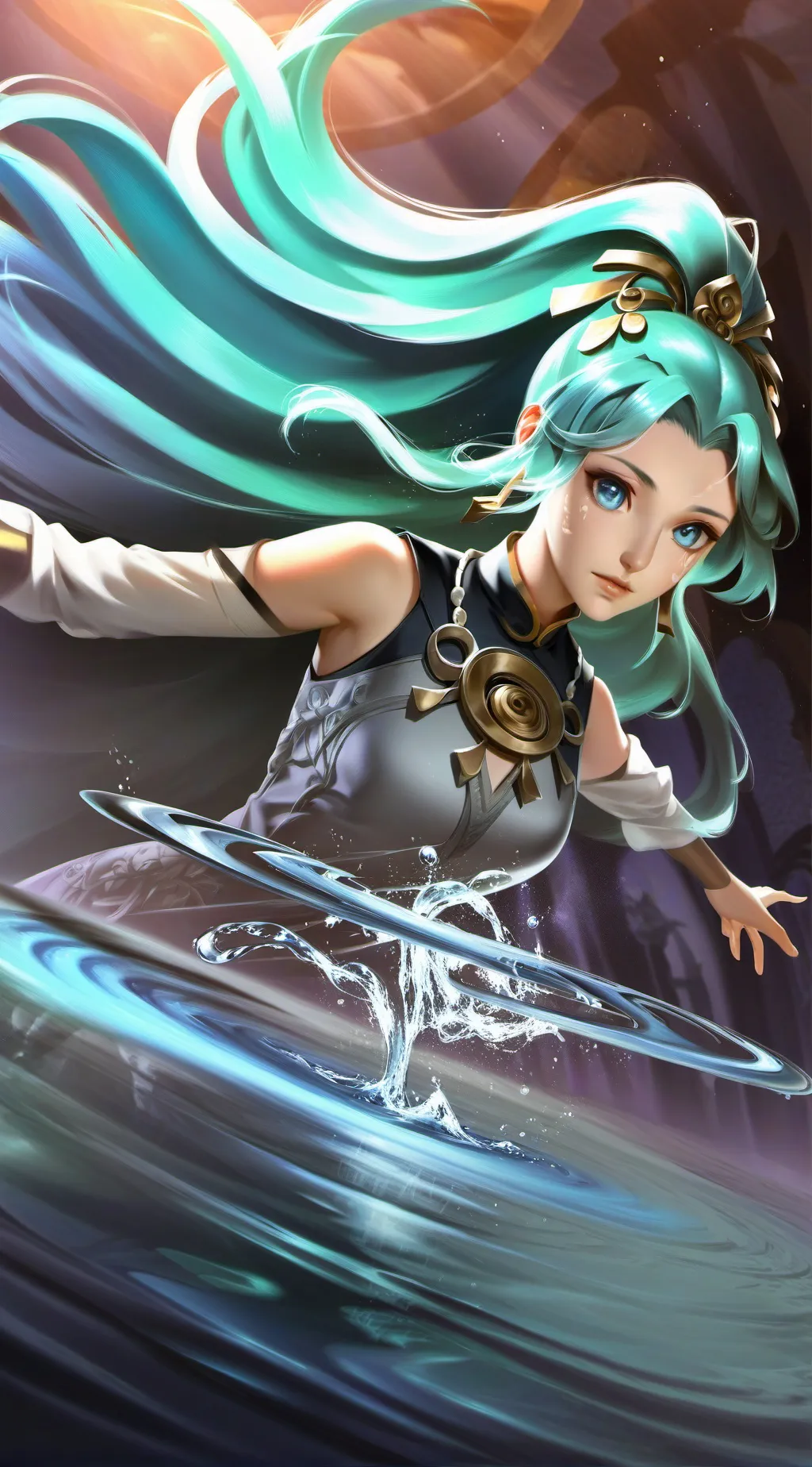ai character: Aqua background