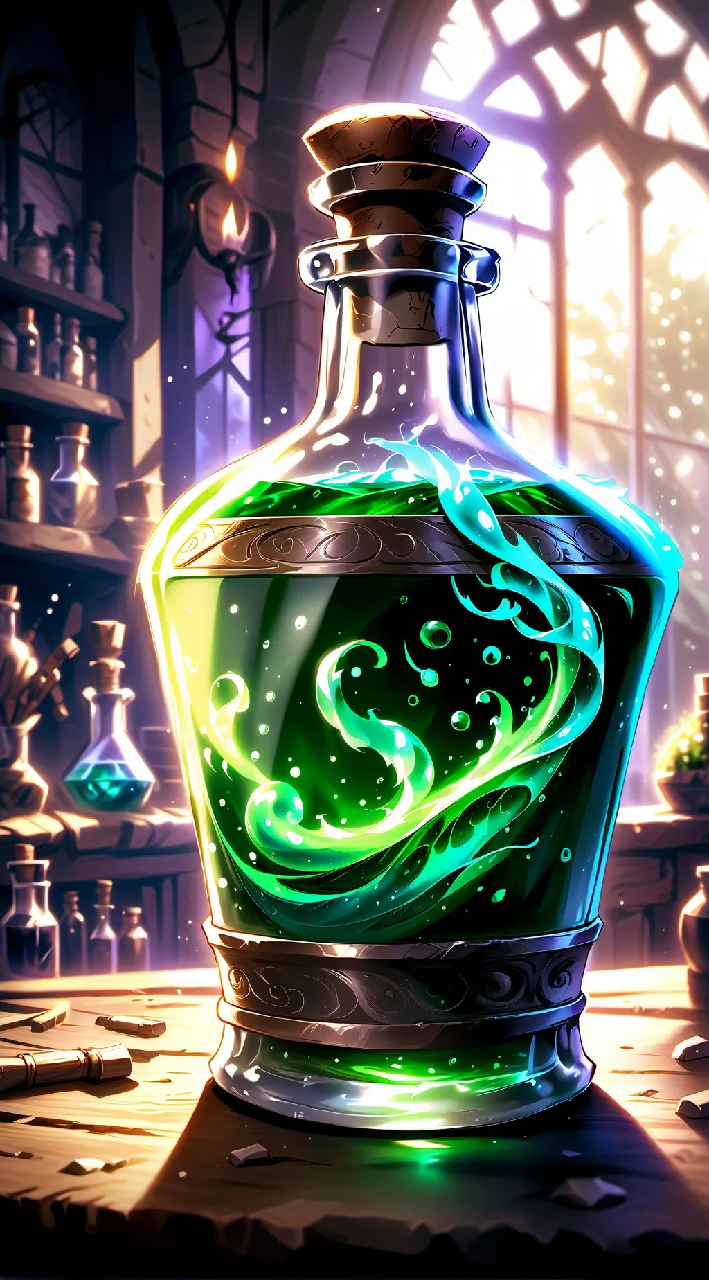 ai character: gassy potion  background