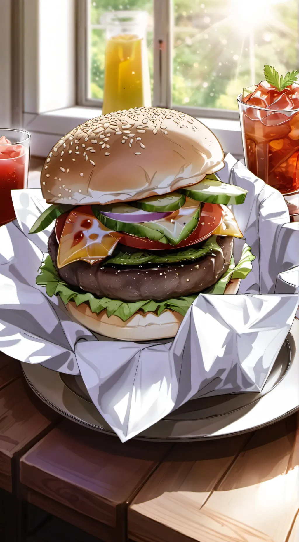 ai character: burger (Community) background