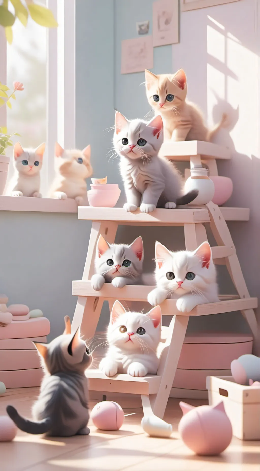 ai character: 10000 kittens background