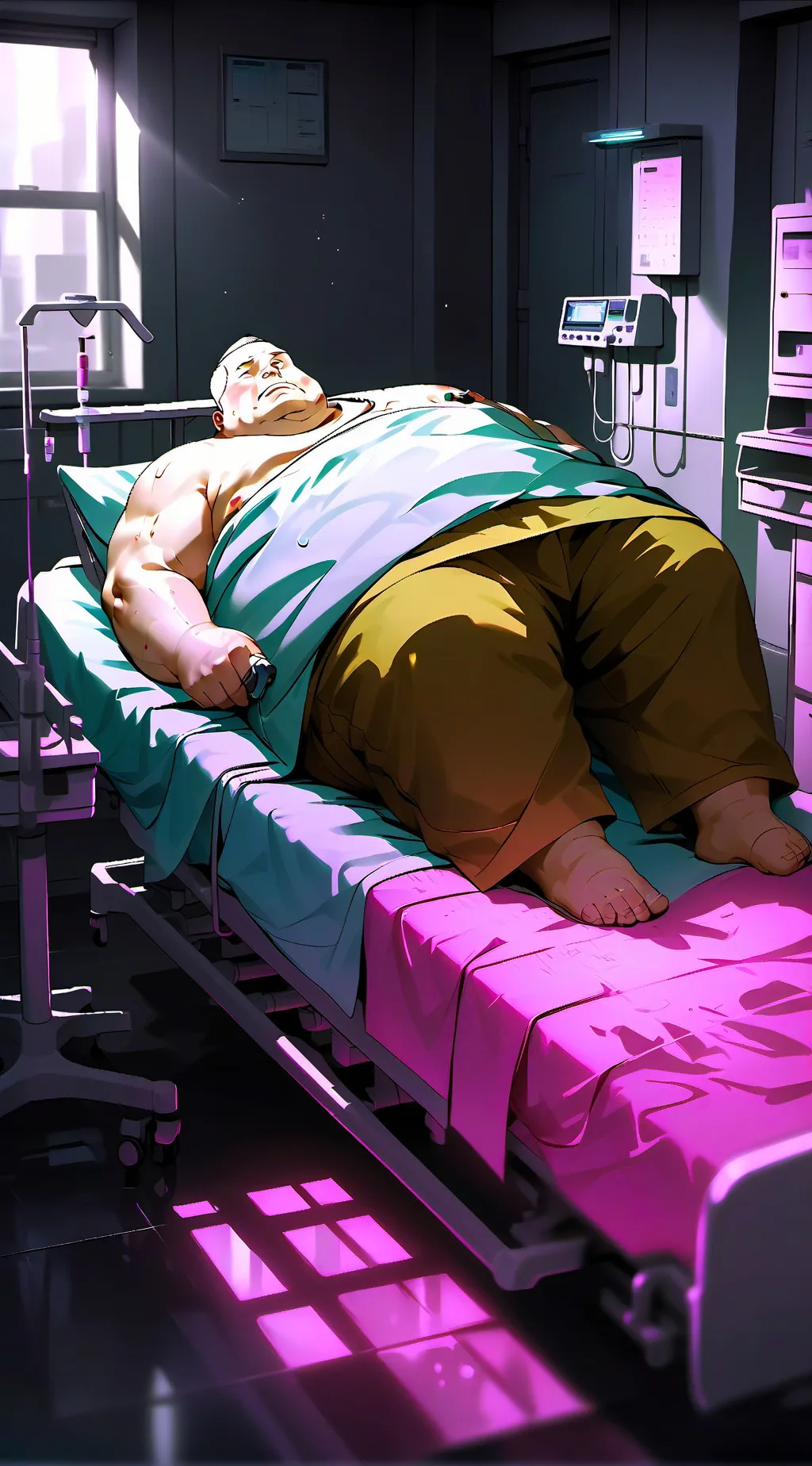 ai character: fattest man ever background