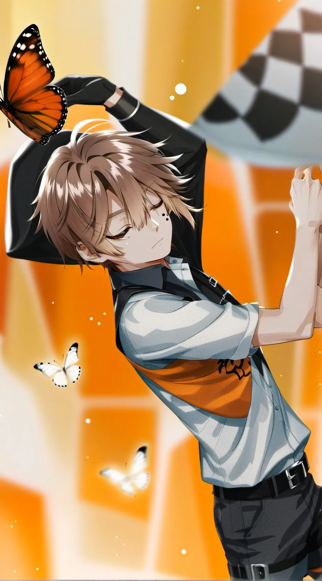 ai character: butterfly guy background