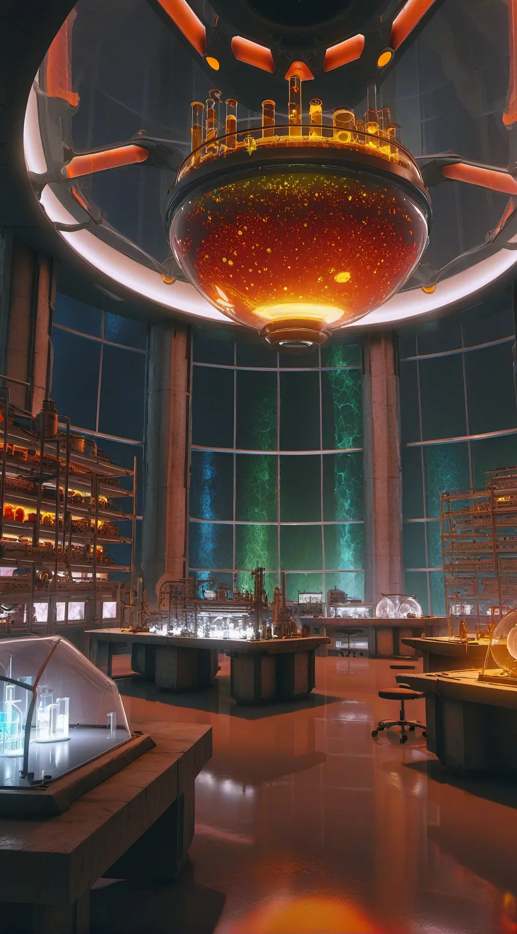 ai character: Labratory background