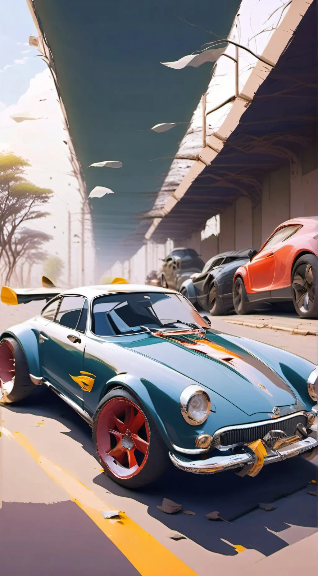 ai character: mundo de vehículo background