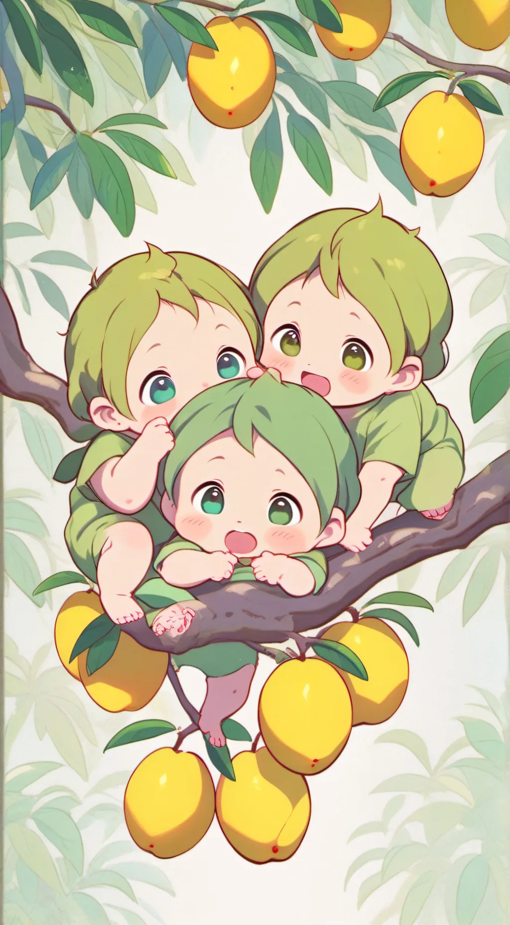 ai character: Mango babies background
