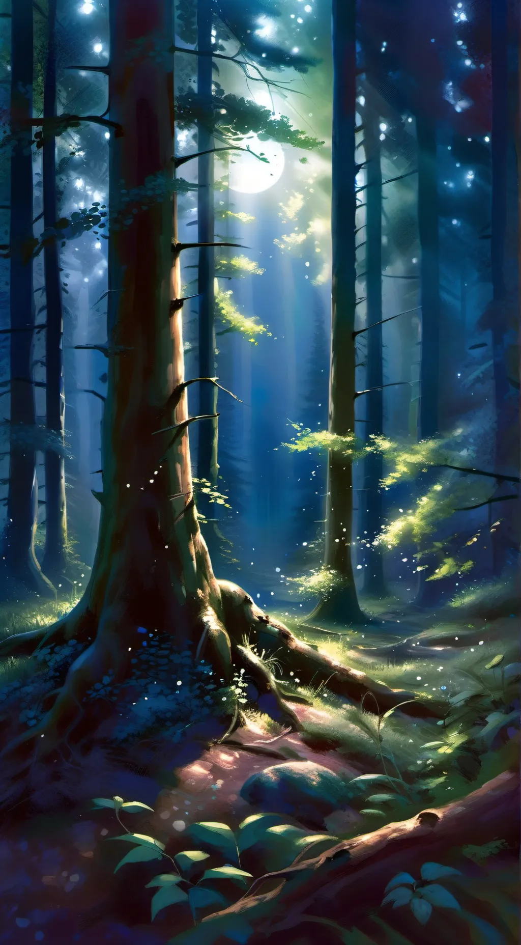 ai character: arcane 99 forest background