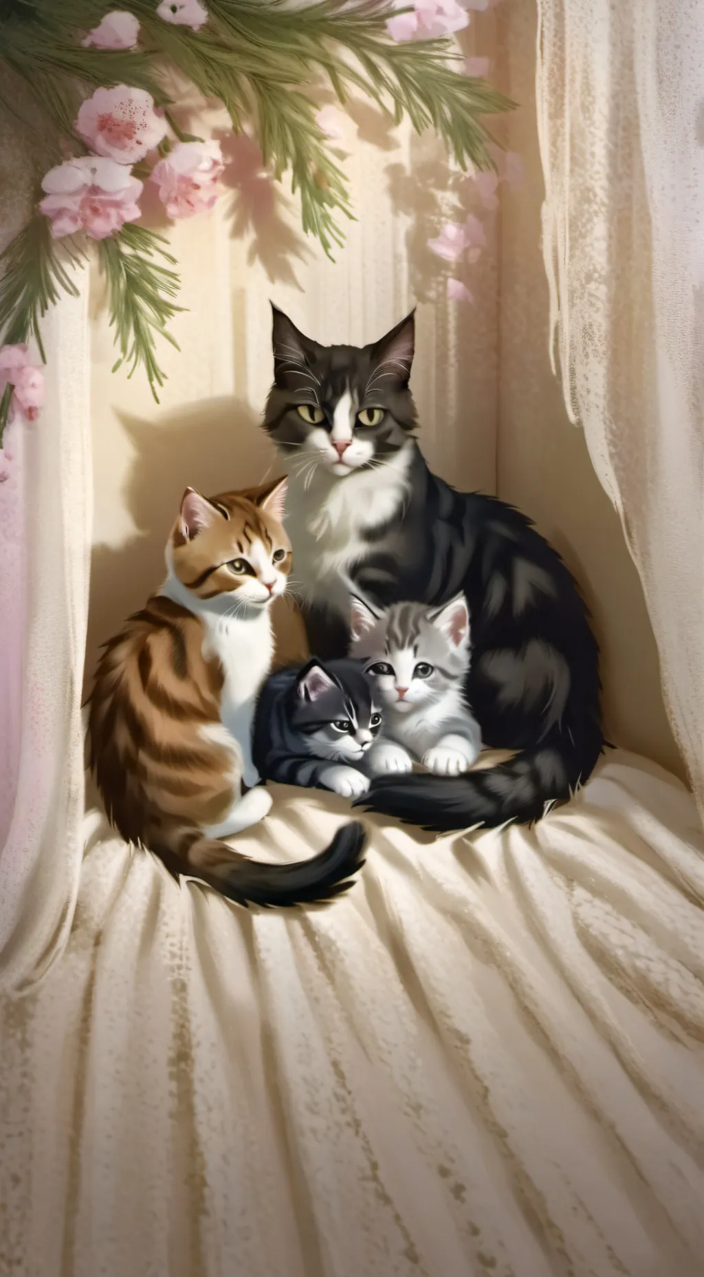 ai character: THE CAT FAMILY 🍭 background