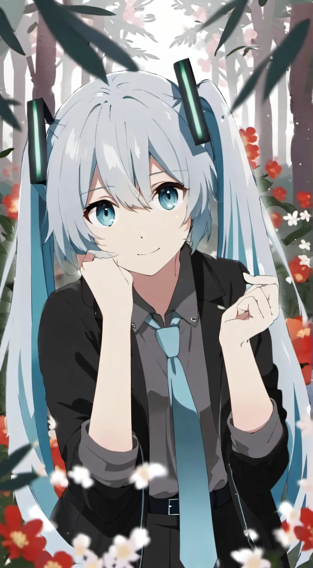 ai character: Miku  background