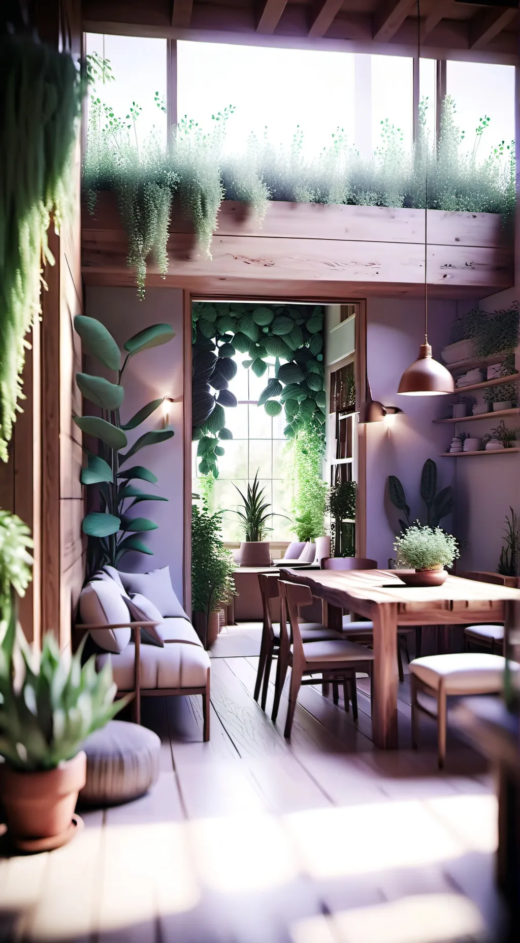 ai character: Living plants background