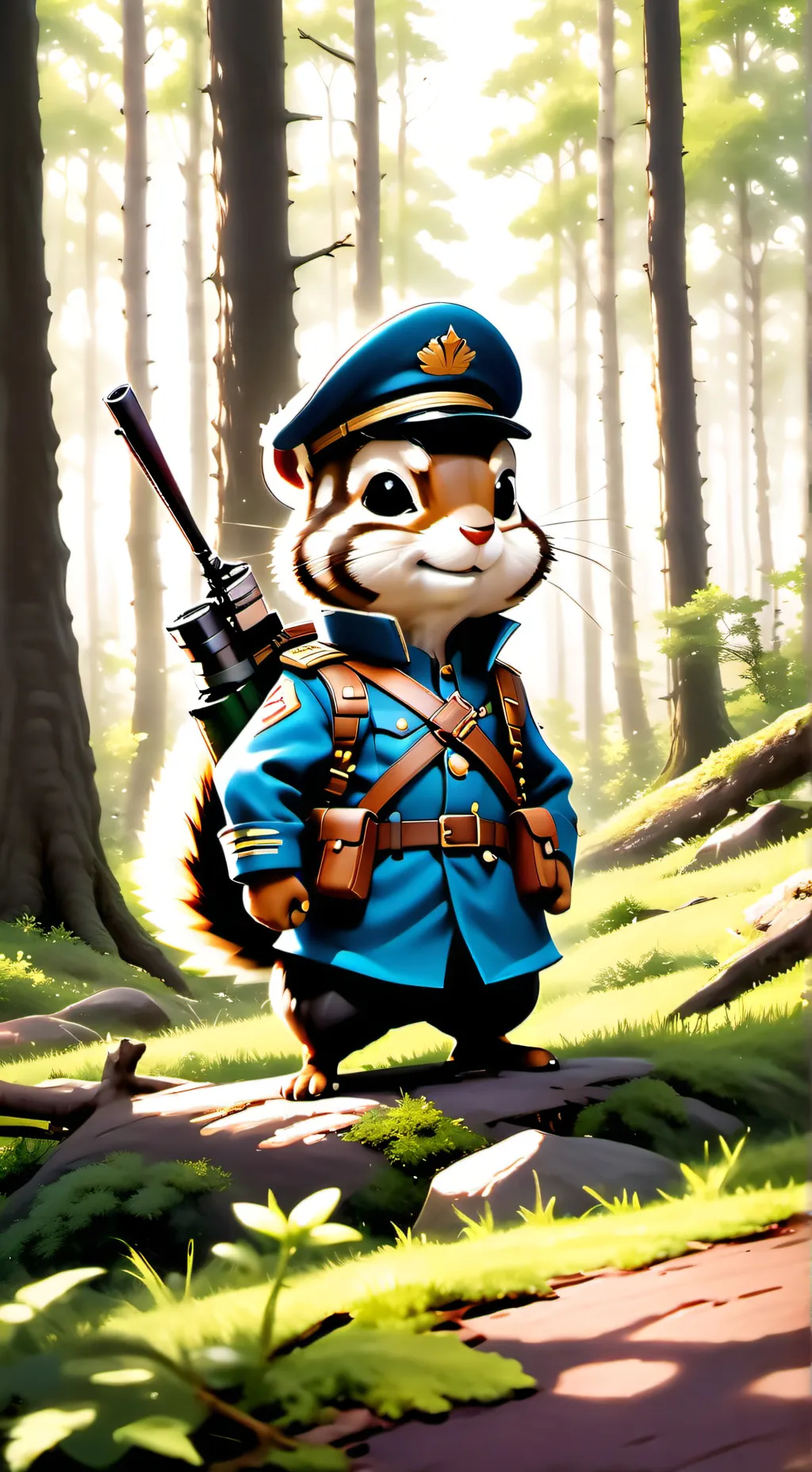 ai character: chipmunk army background