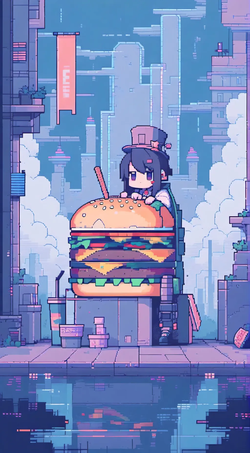 ai character: The burger lord background