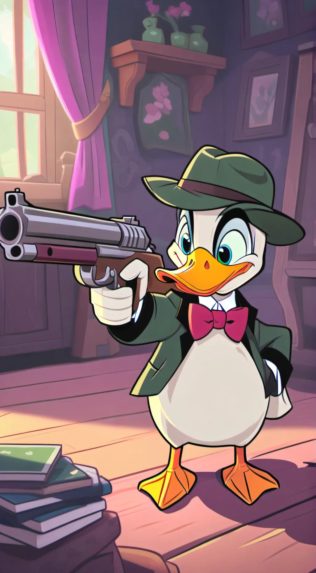 ai character: Dan the duck background