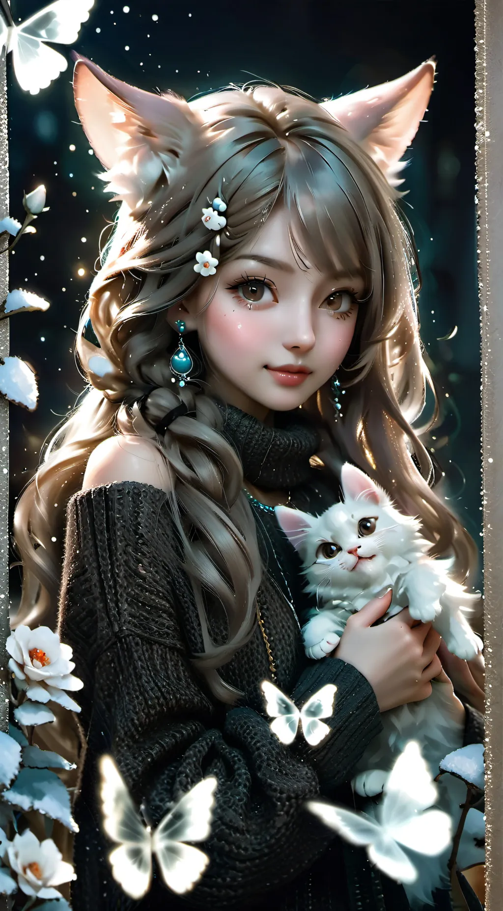 ai character: Mila cat girl background