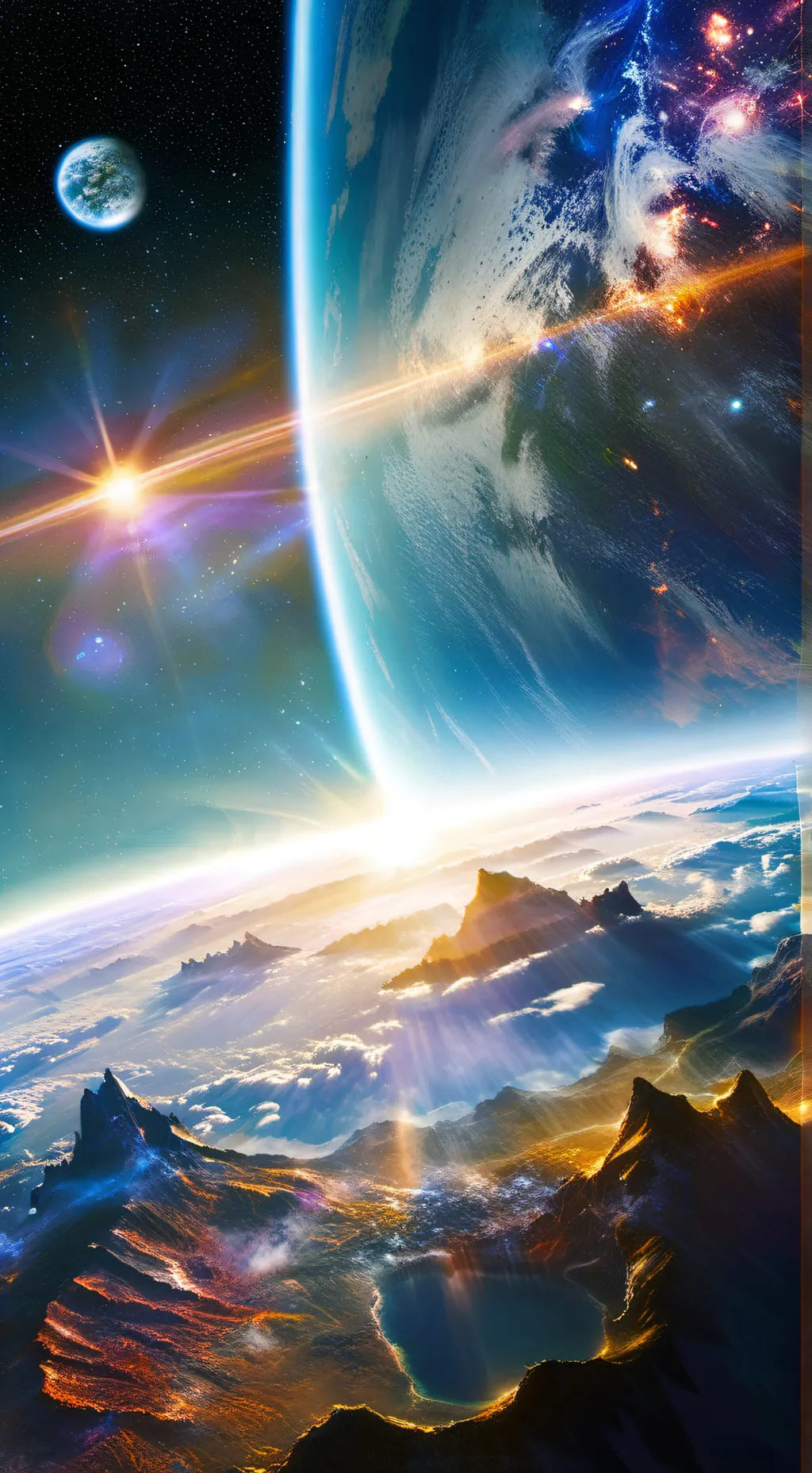 ai character: half day half dark background