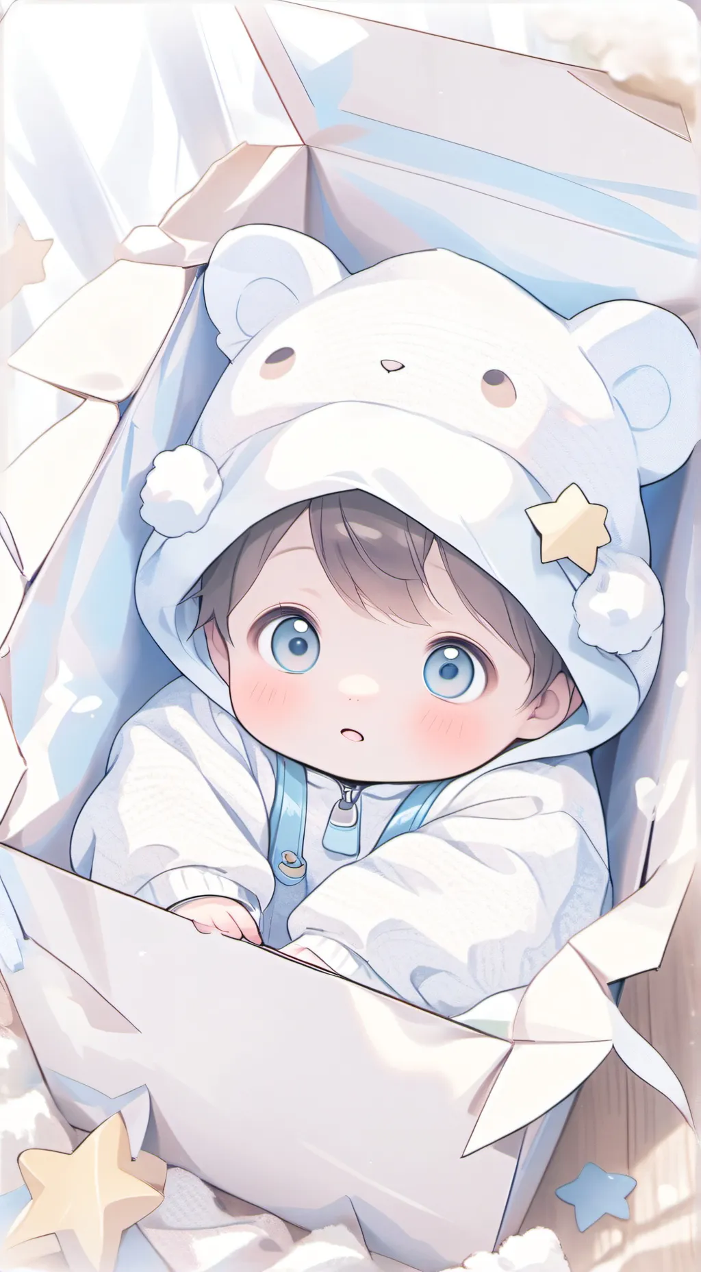 ai character: little baby gift background
