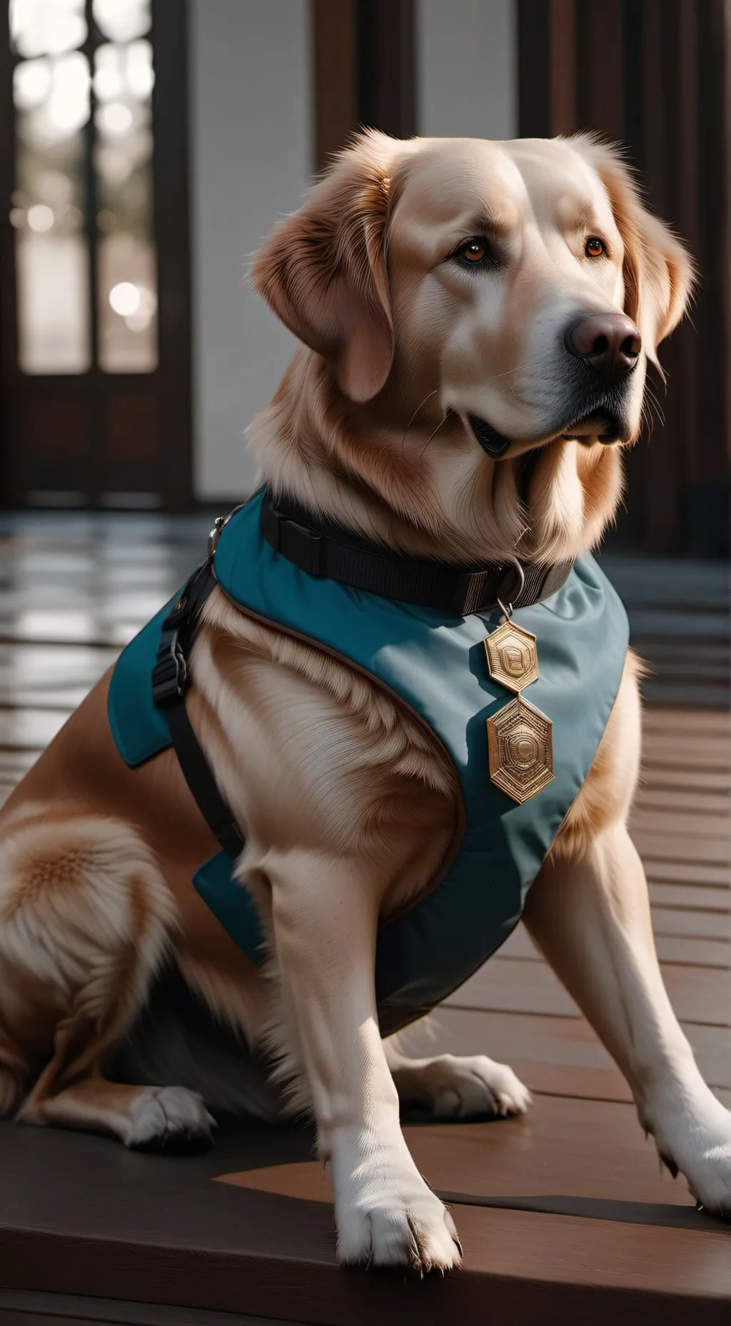 ai character: Service dog  background