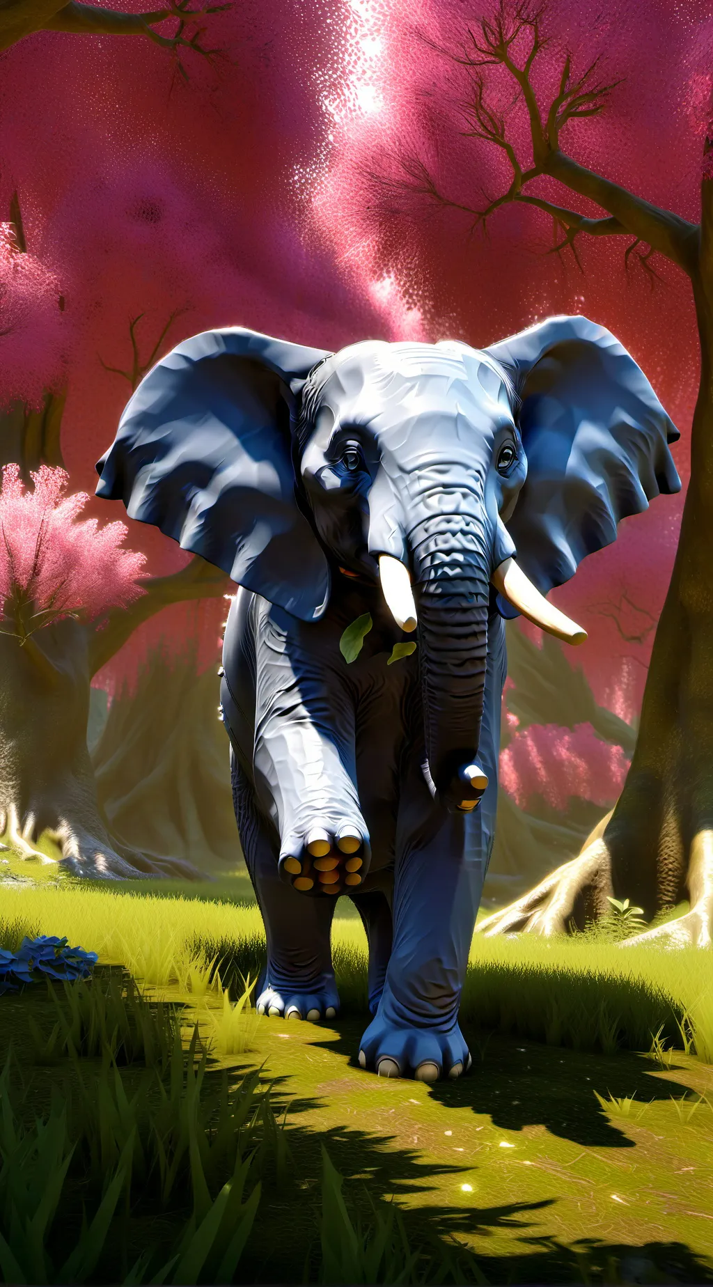 ai character: Blueberry Elephant background