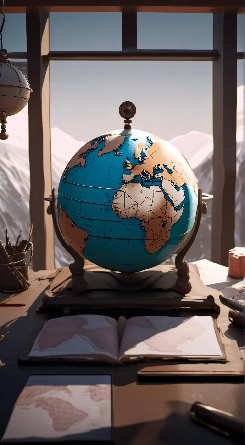 ai character: World map background