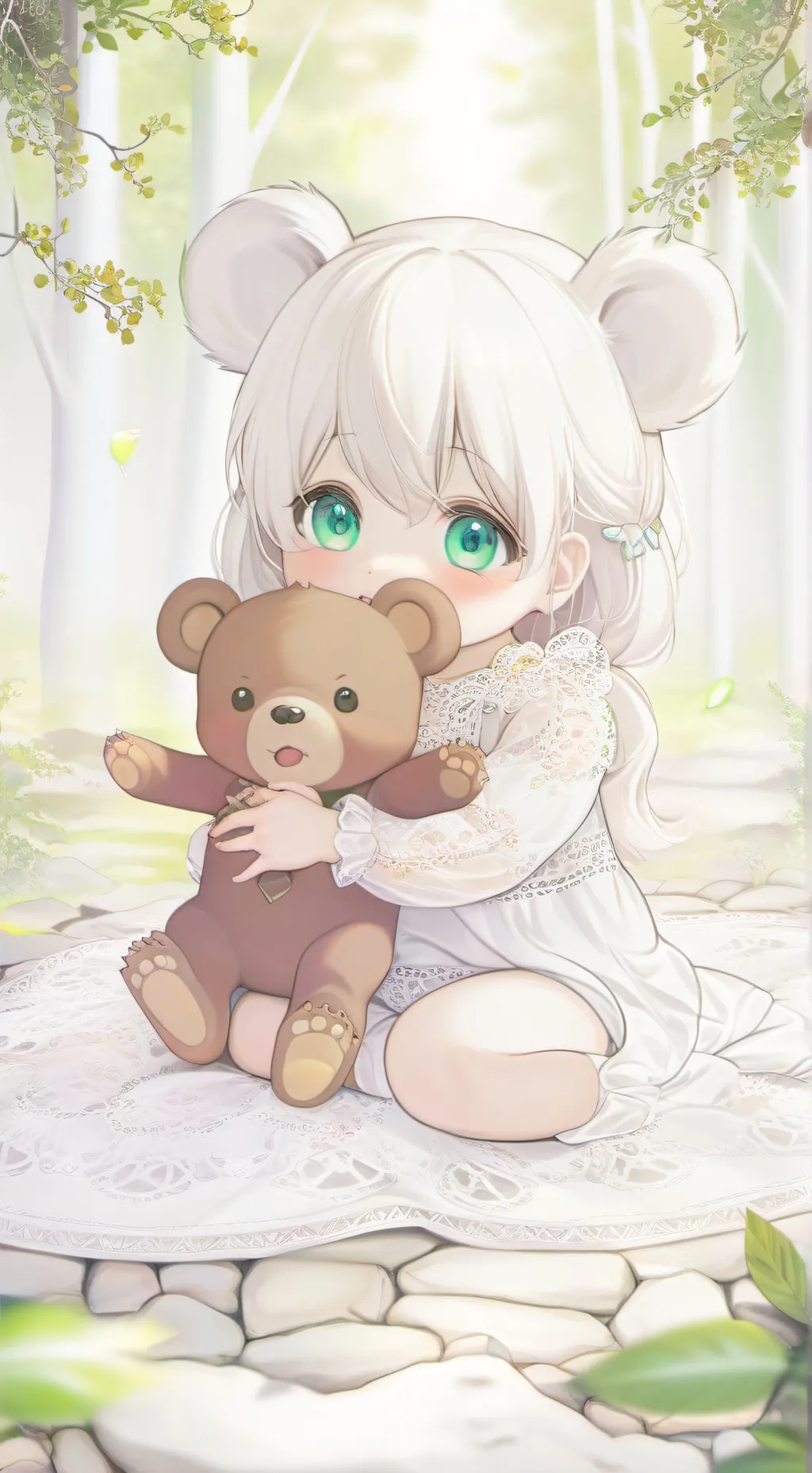 ai character: Bear Baby background