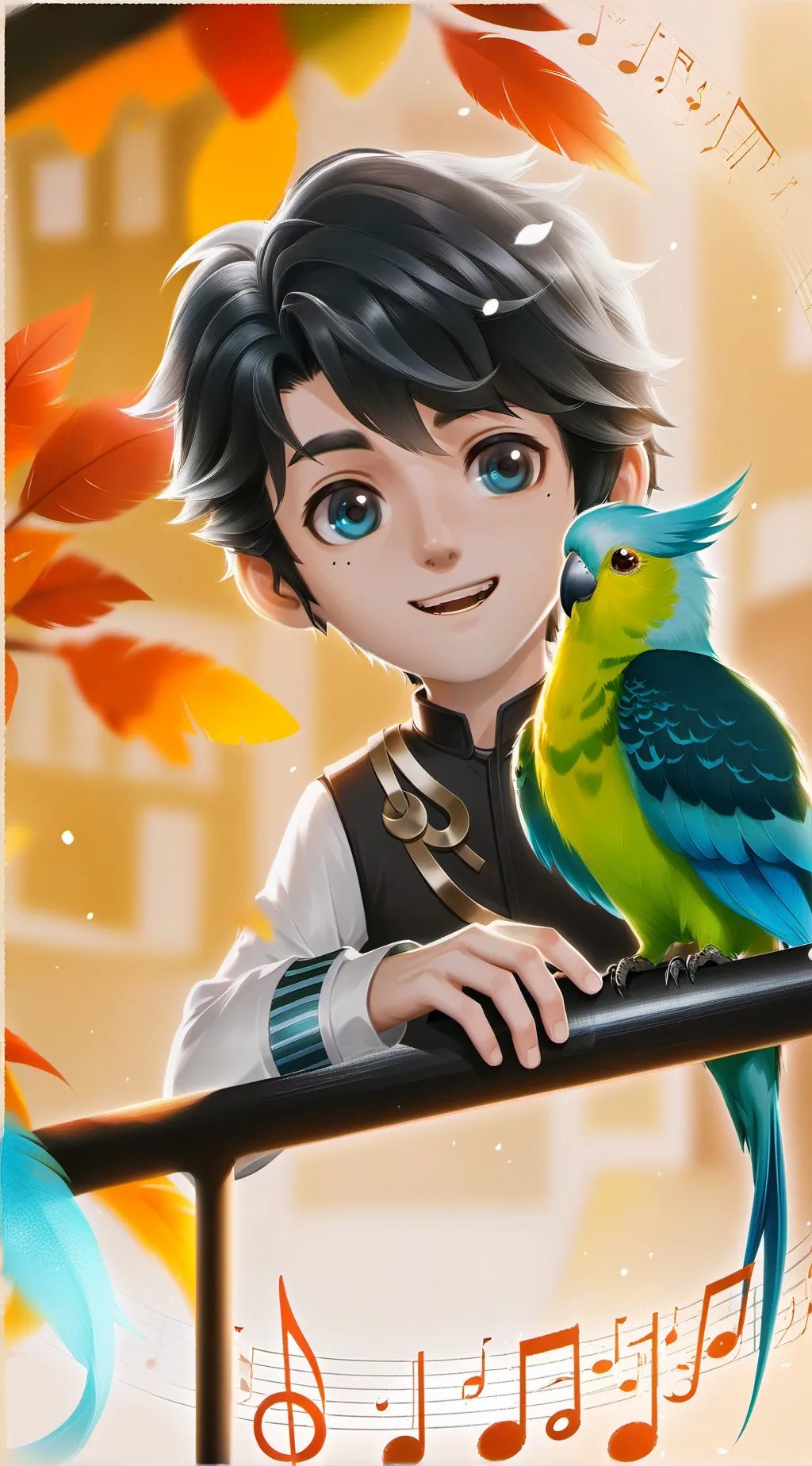 ai character: Rainbow Parakeet S background