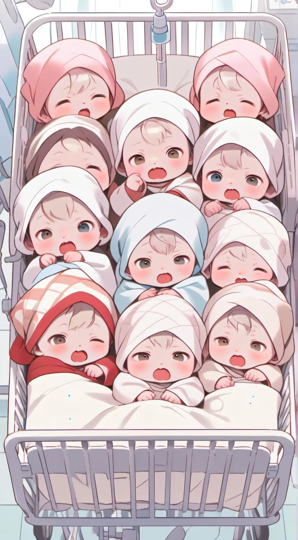 ai character: 100 babies background