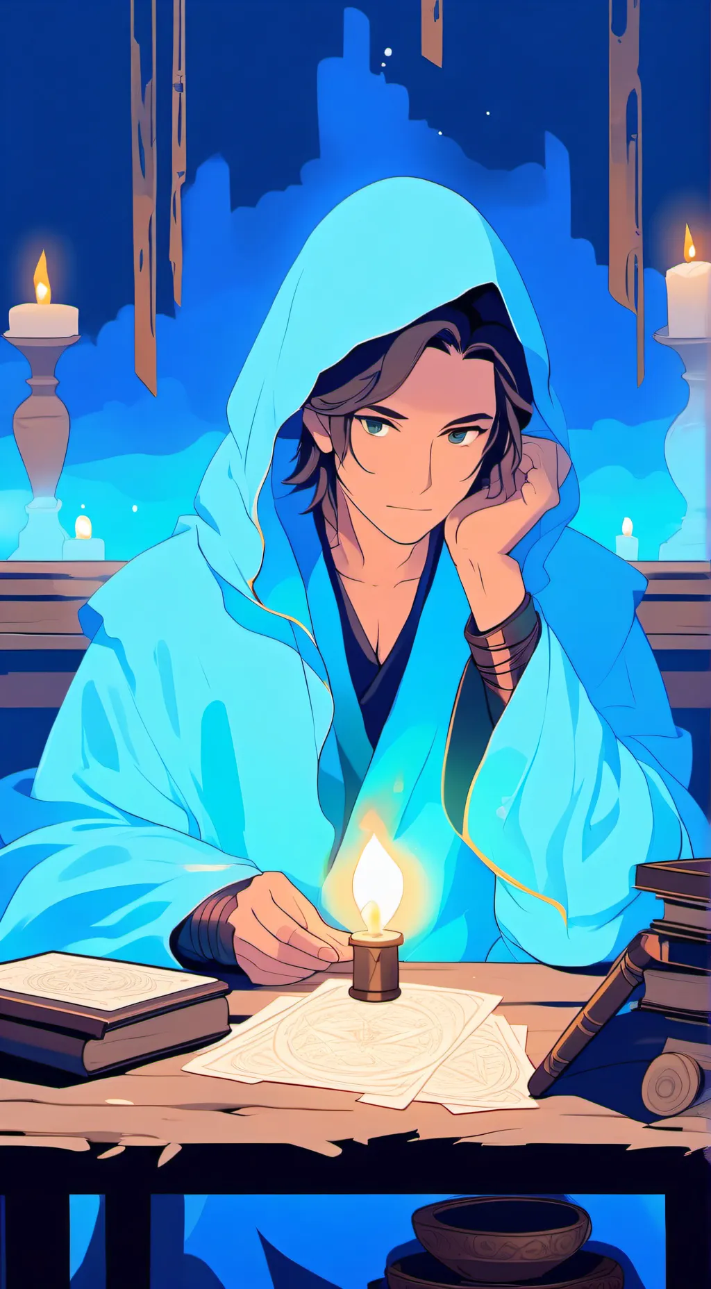 ai character: Clairvoyant  background