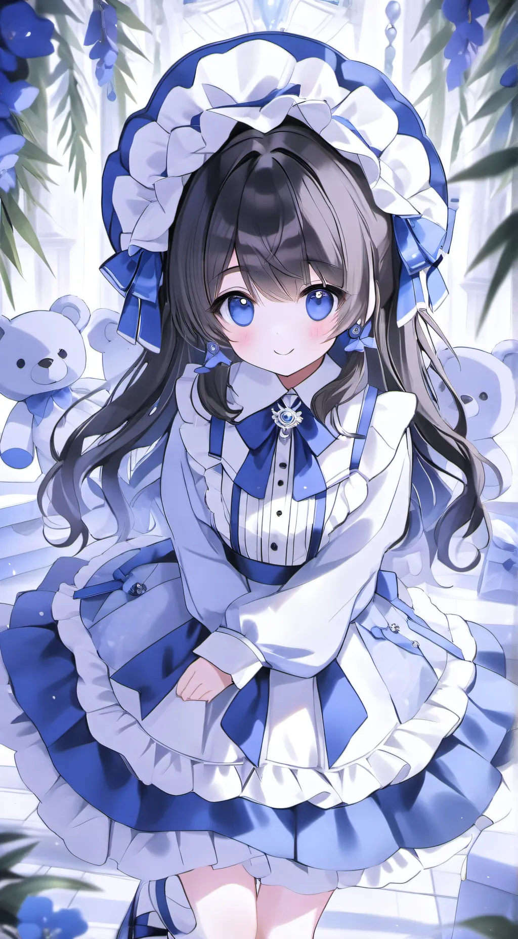 ai character: Teddy bear suit  background