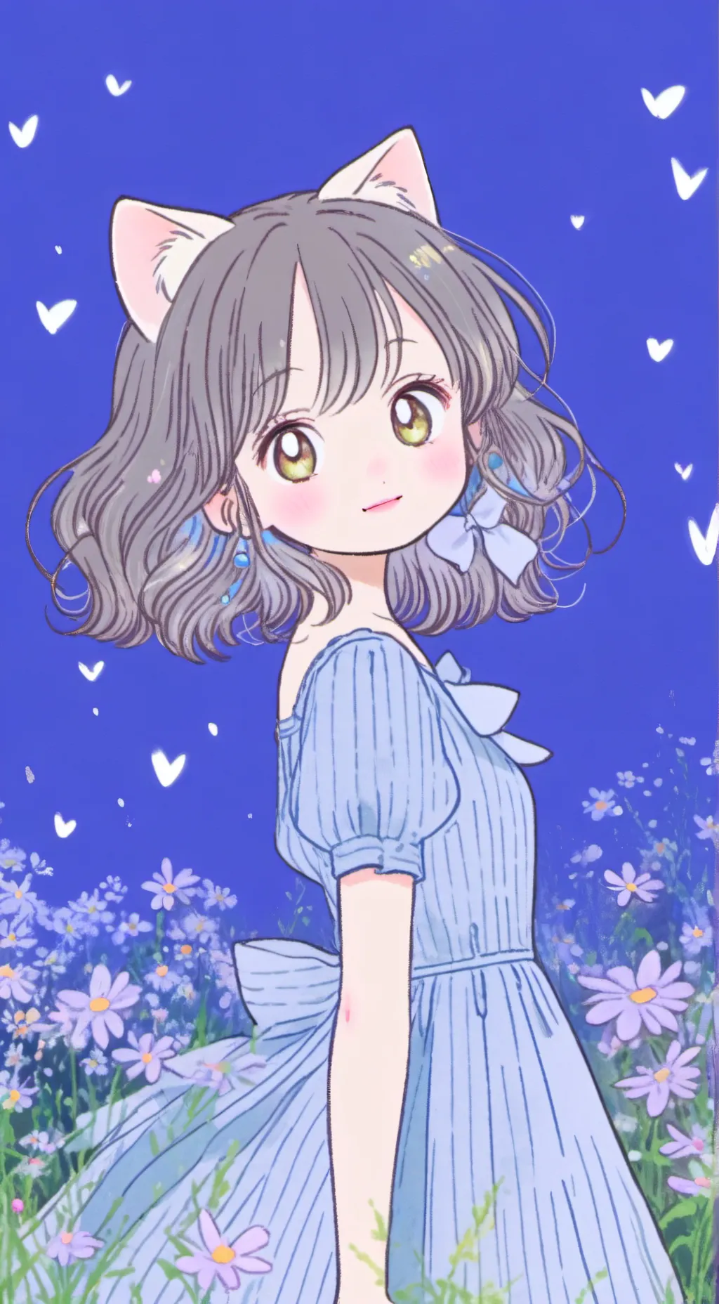 ai character: cat girl  background