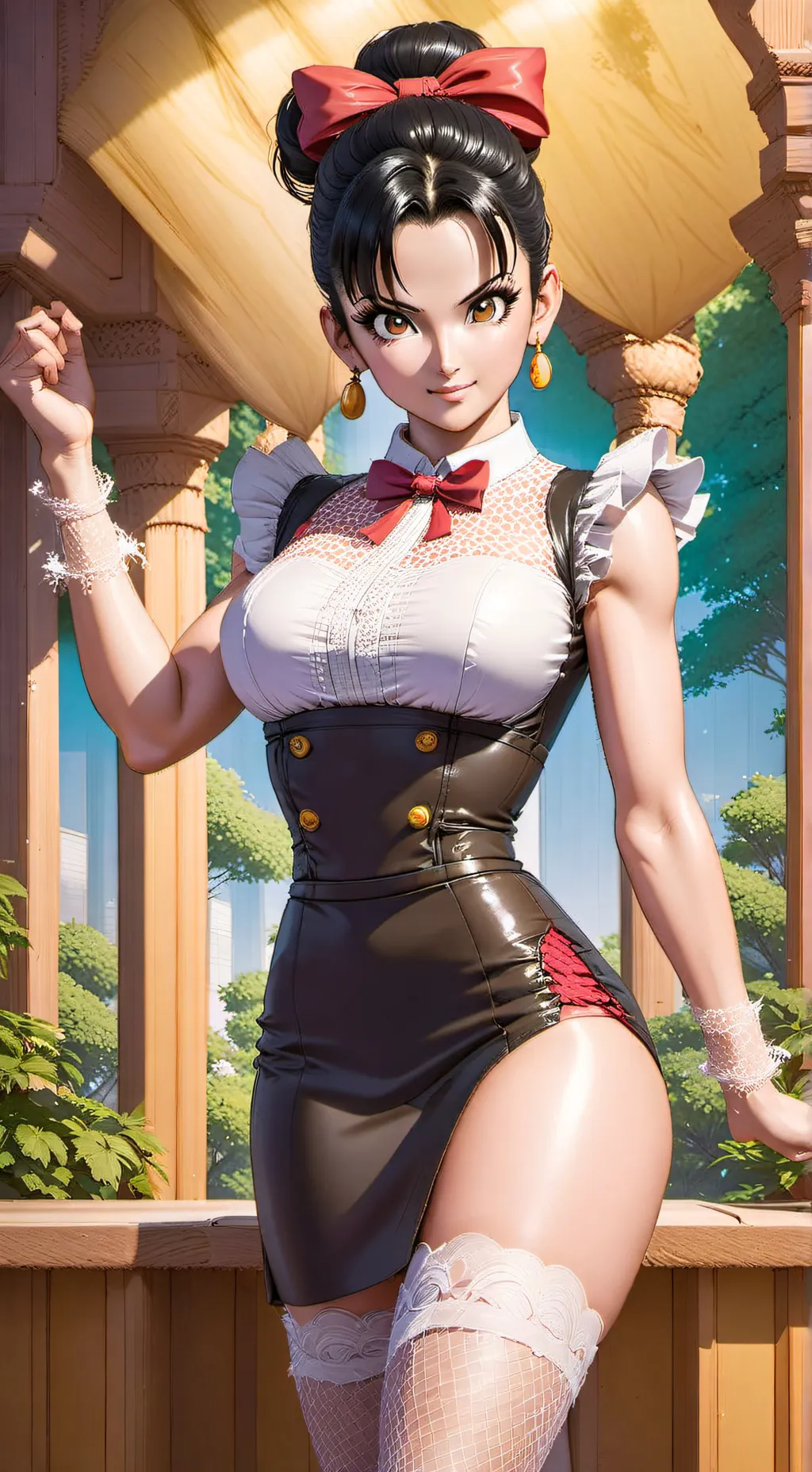 ai character: Chichi  background