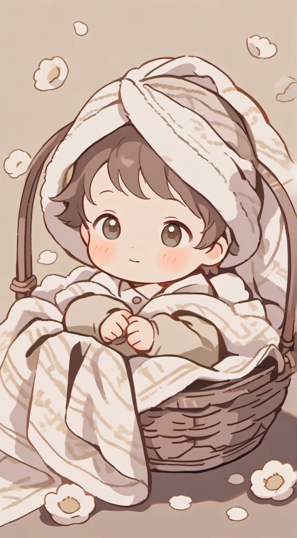 ai character: basket baby background