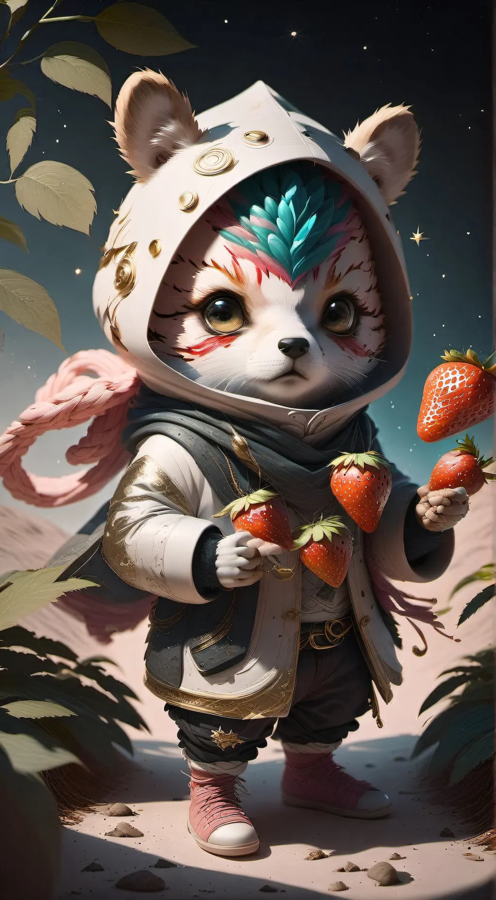 ai character: Fruit cake background