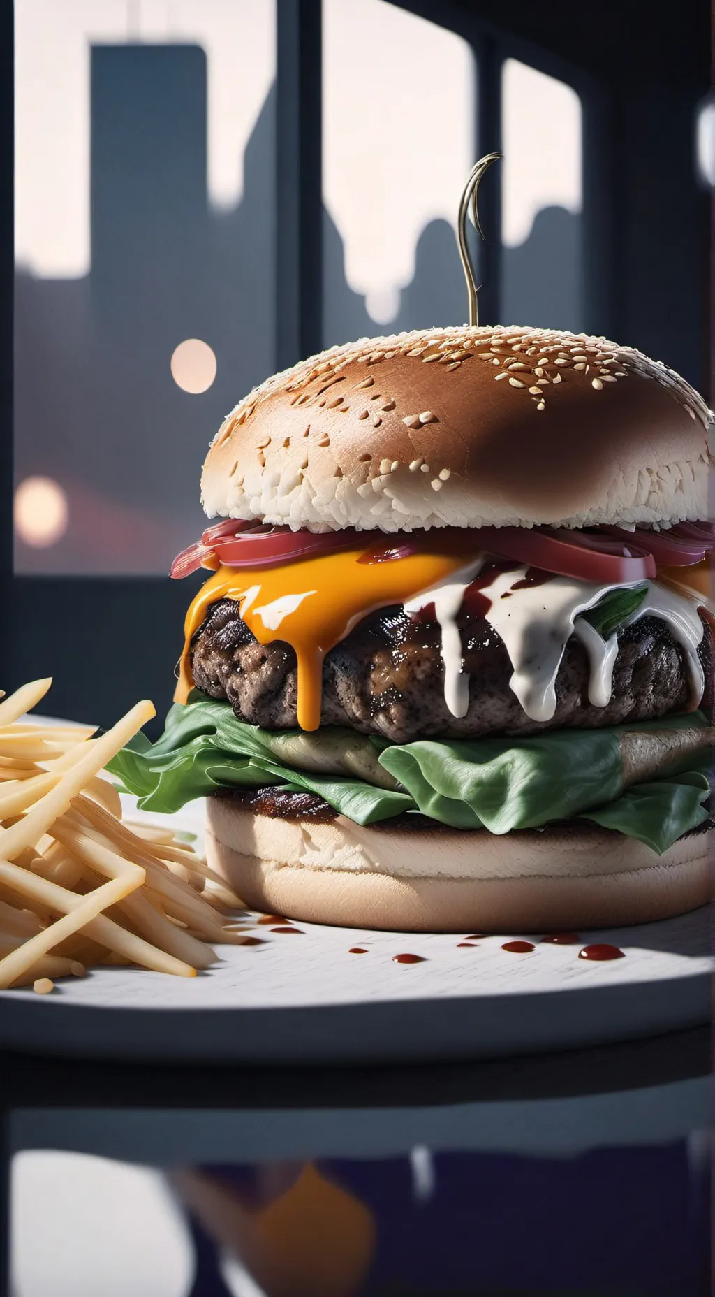 ai character: Burger  background