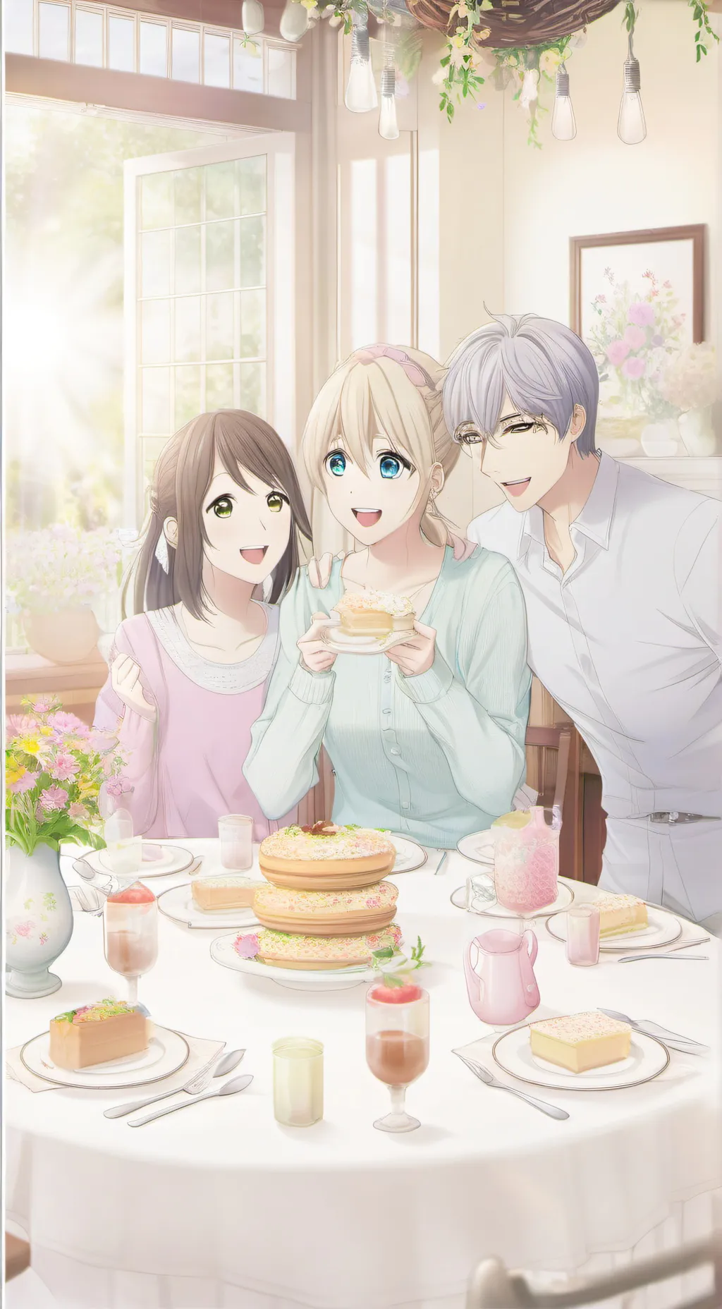 ai character: Family gathering background