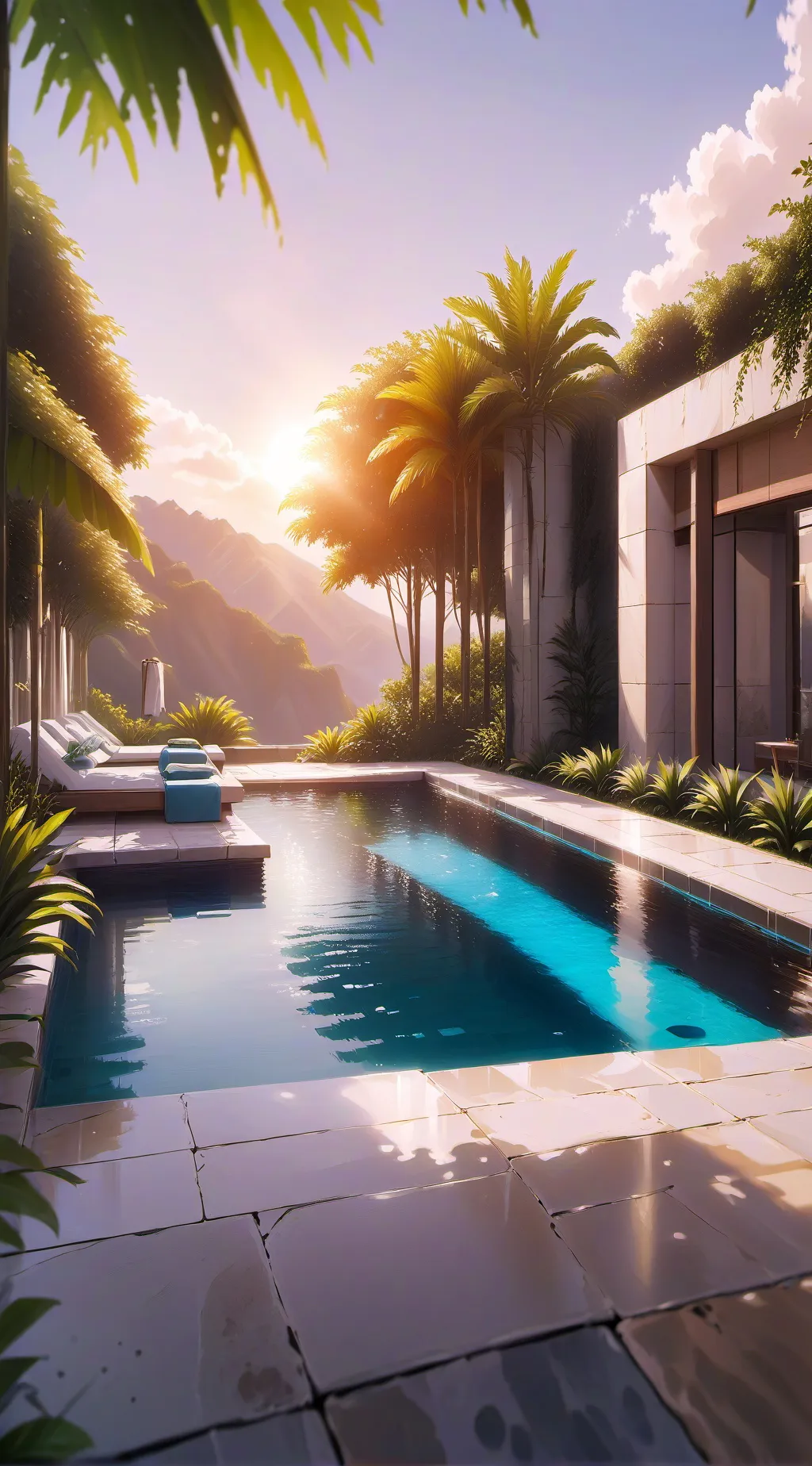 ai character: Mha pool day background