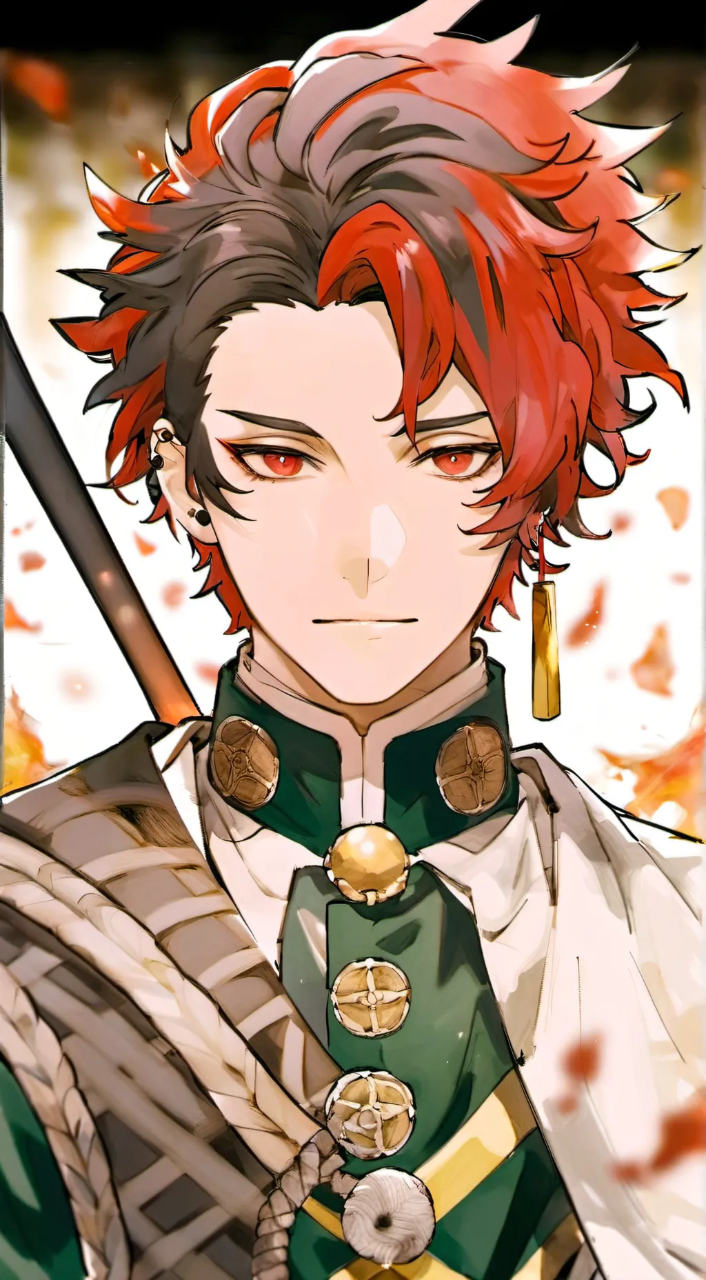 ai character: Angry Tanjiro  background