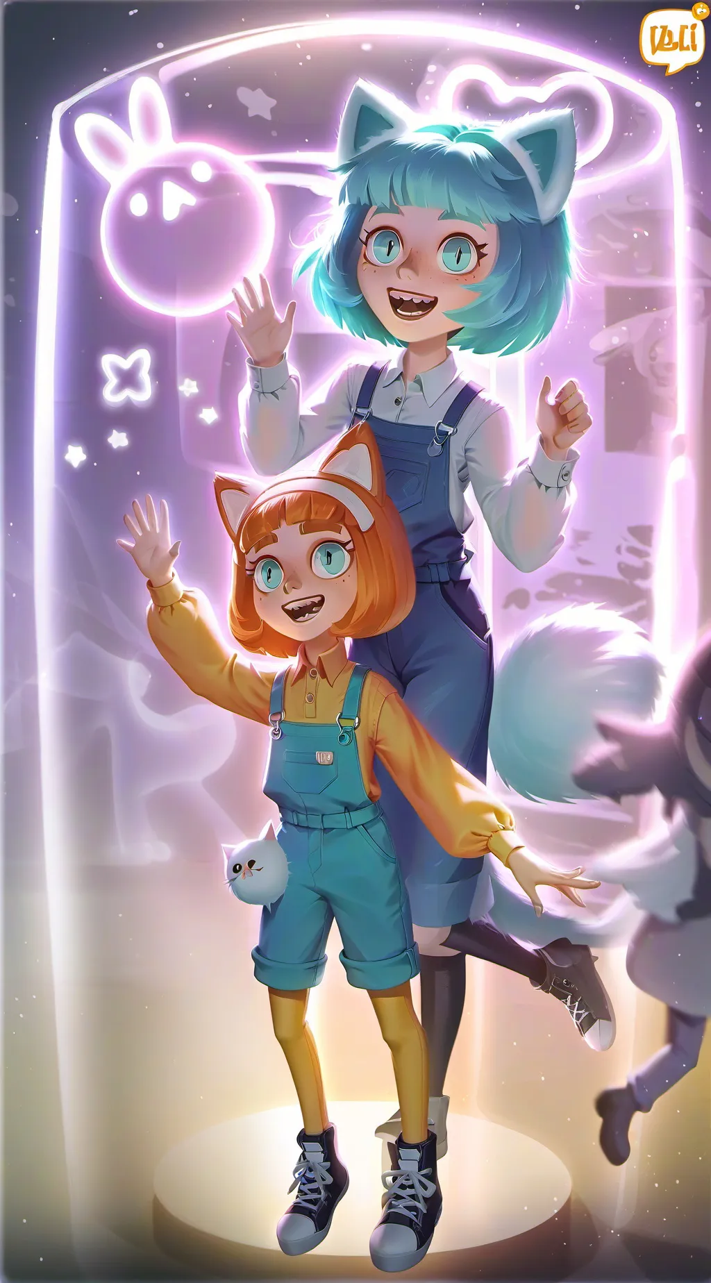 ai character: bingo and bluey background