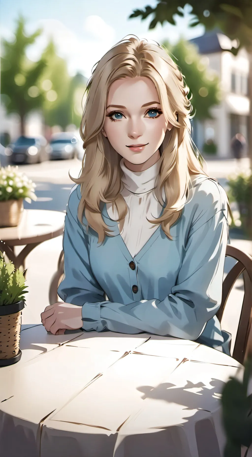 ai character: violet background