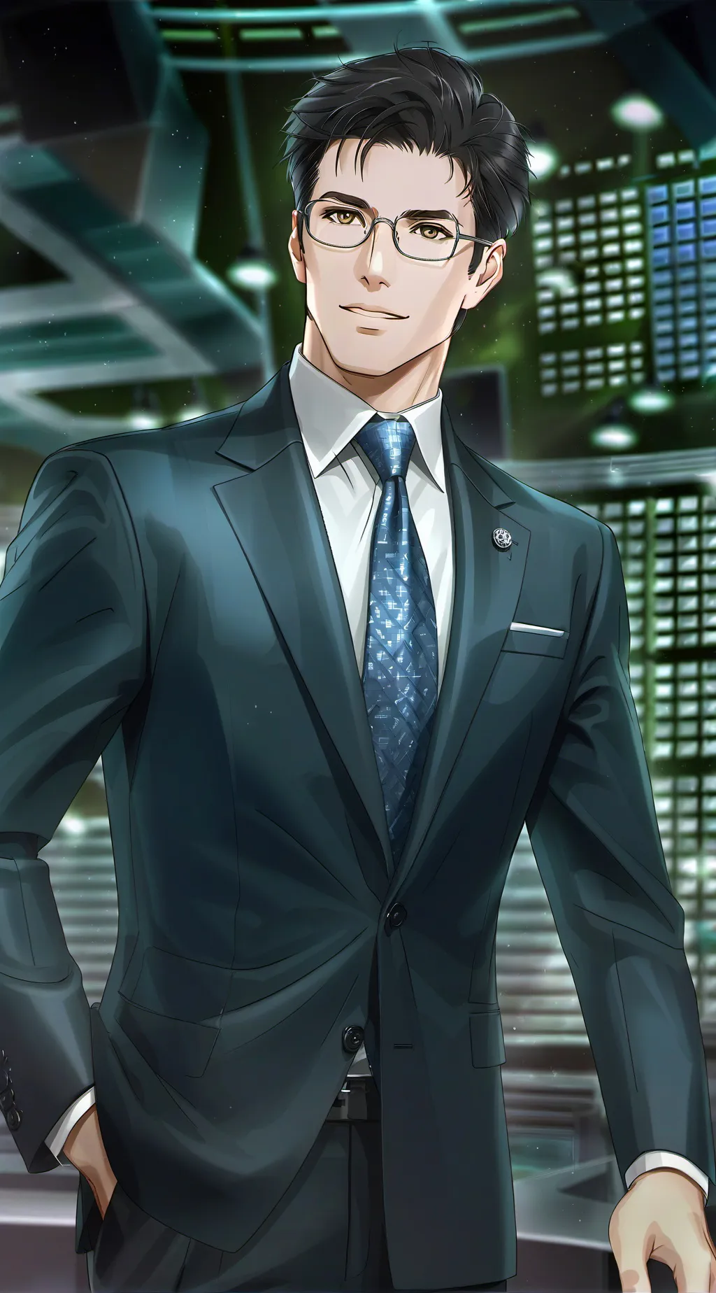 ai character: News Anchor  background