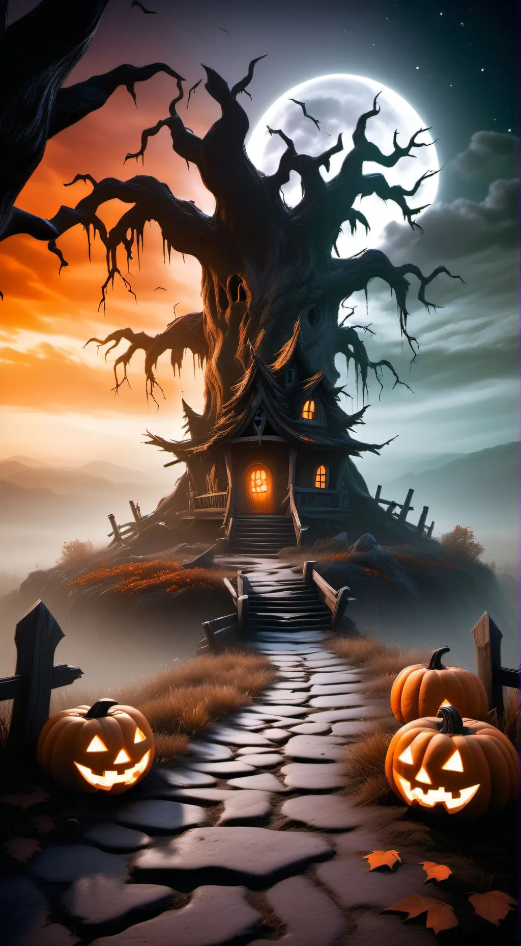 ai character: sprunki Halloween background