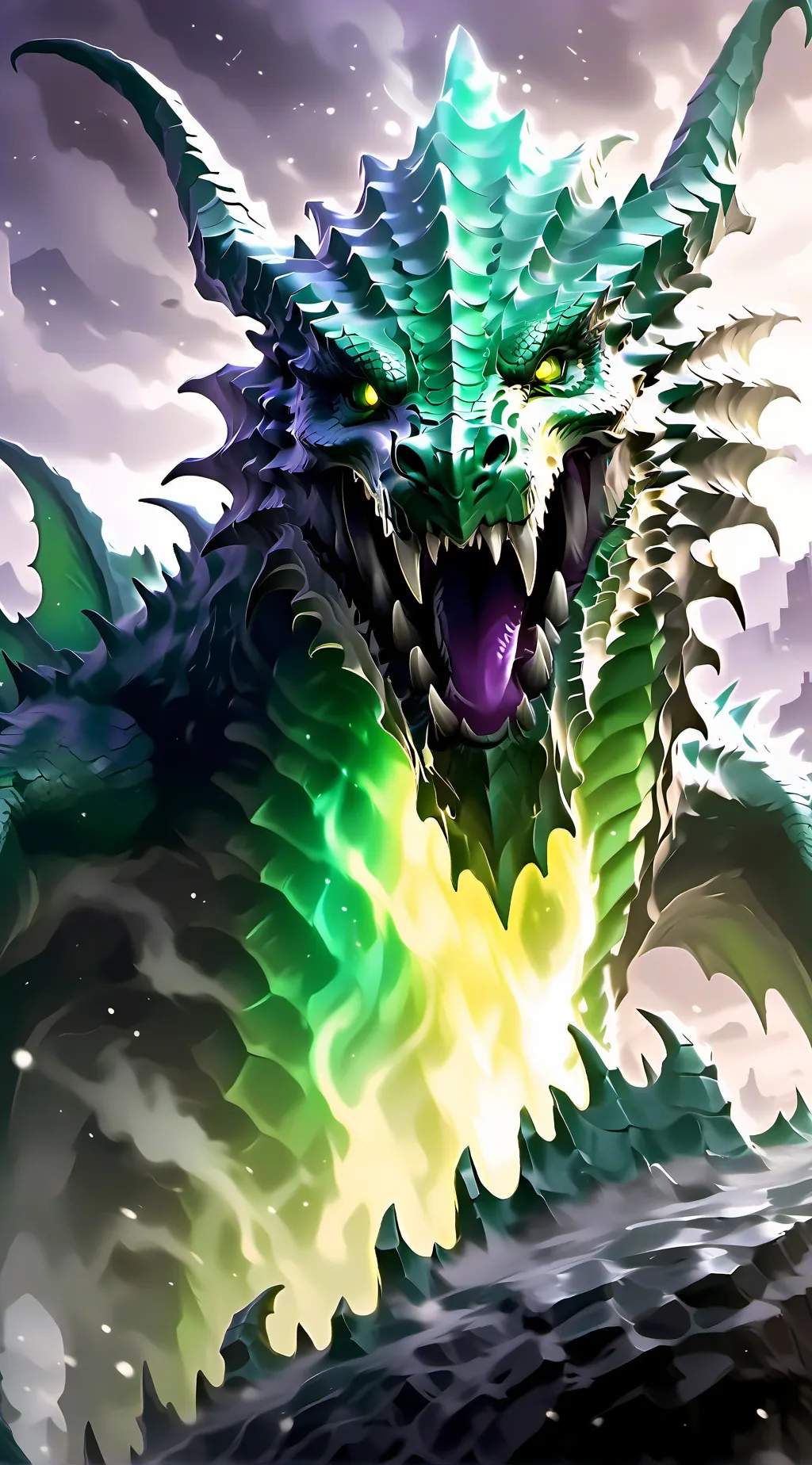ai character: acid dragon background